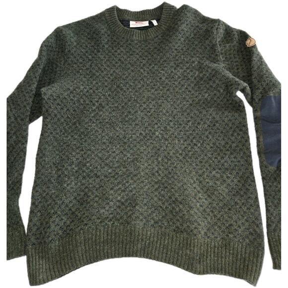 FjallRaven Ovik Nordic Crew neck Sweater Green Mens Medium CLEAN EUC - Picture 1 of 12